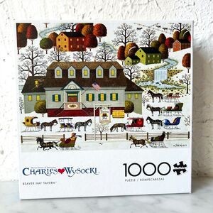 Vintage Charles Wysocki Beaver Hat Tavern 1000 Piece Puzzle Buffalo Complete